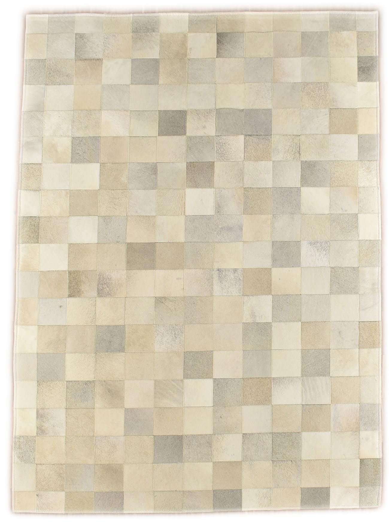 Kuhfelle Online & Nomad KUHFELL Teppich HELLGRAU BEIGE Natur Patchwork 120 x 180 cm Echtleder Fell Teppich (Hellgrau)