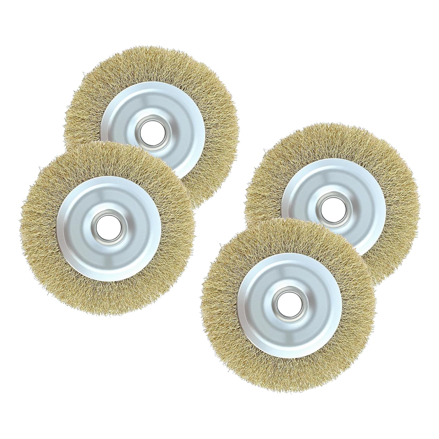 4 Pcs Wire Wheel Brush for Ryobi Patio Cleaner Wire Brush Replacement for Ryobi RAC814 RY18PCA-0 OPC1800 OPC1815 EFB 400/401, with Arbor Hole, for Cleaning Rust Joint Debris(115 x 16 x 10mm) (4)