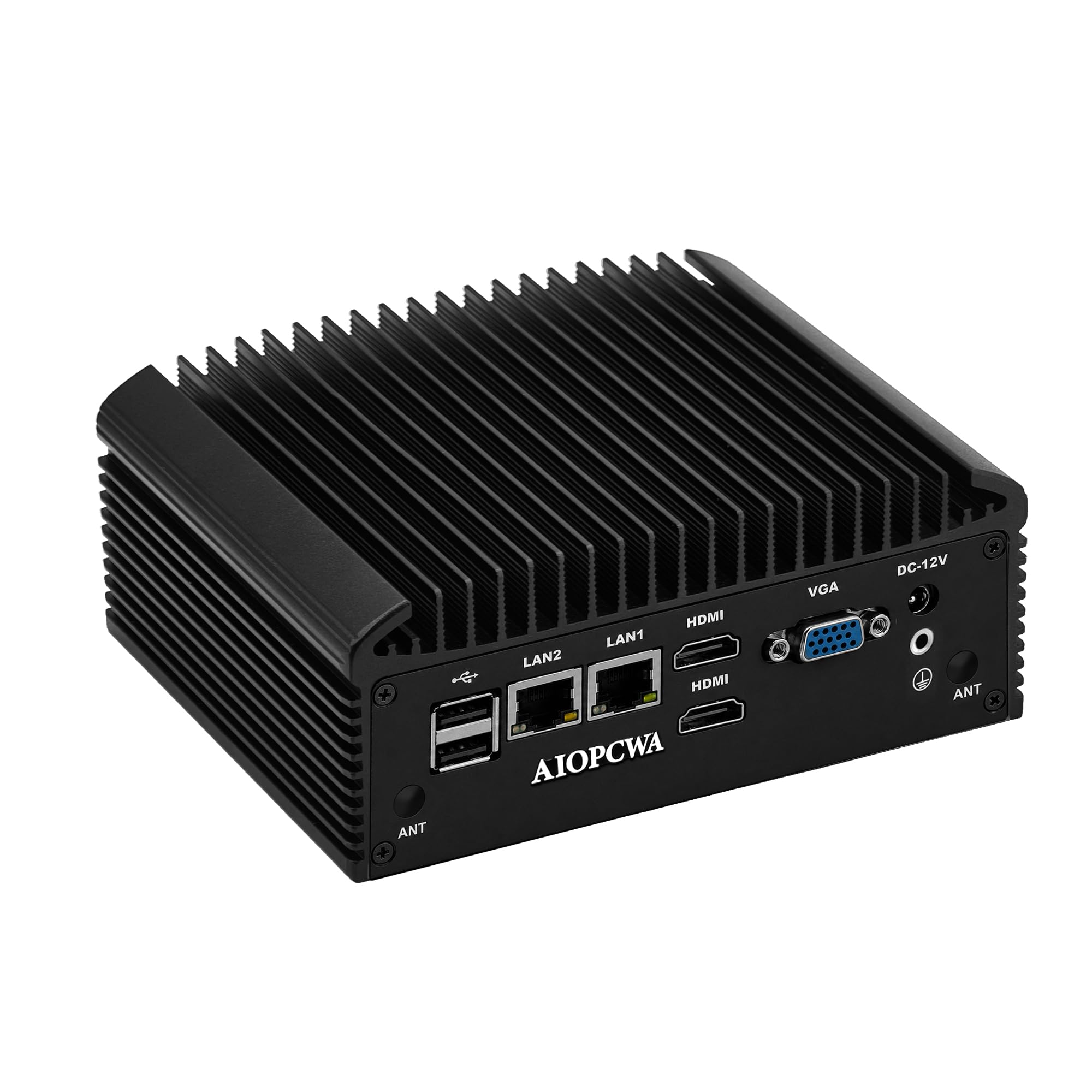 Fanless Mini PC Industrial Computer N100, 2 x RS232/RS485 COM, 2 x Gigabit RJ45 LAN, wbudowany mikro PC, DDR4 Barebone No RAM/SSD/OS, Dual HD Port, VGA, Mini-PCIe, 6 × USB
