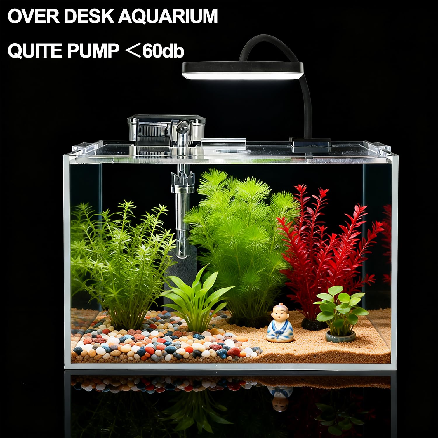 Aquarium-Set 11L mit LED-Beleuchtung, Filter 30x18x20cm