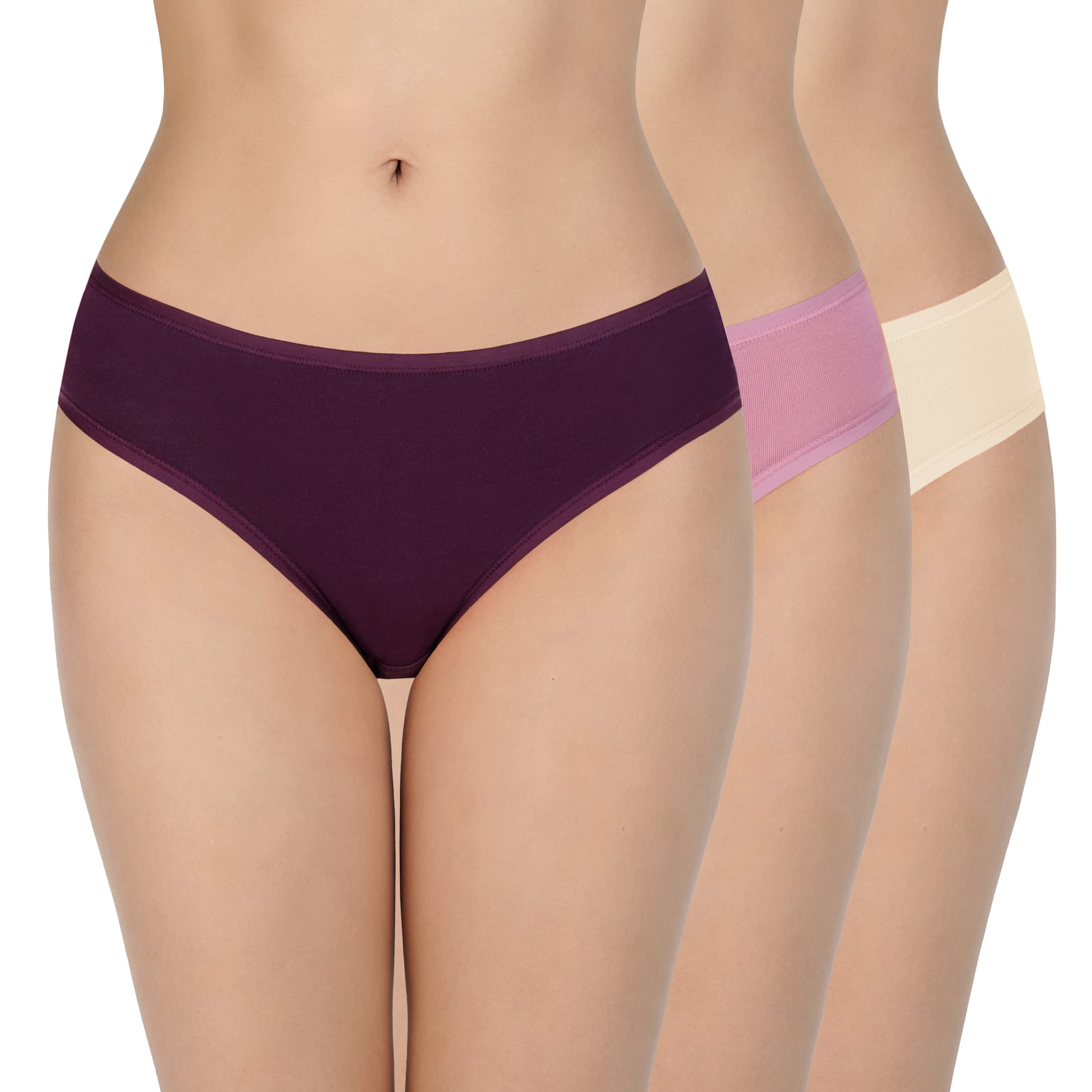 Solid Low Rise Cotton Bikini Panty Pack(Pack of 3)-image-14