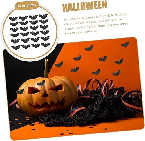 Miniatura 5 de 500 piezas de mini murciélago micro estatuilla de jardín, bonita decoración de Halloween, murciélagos falsos realistas, juguete de murciélago