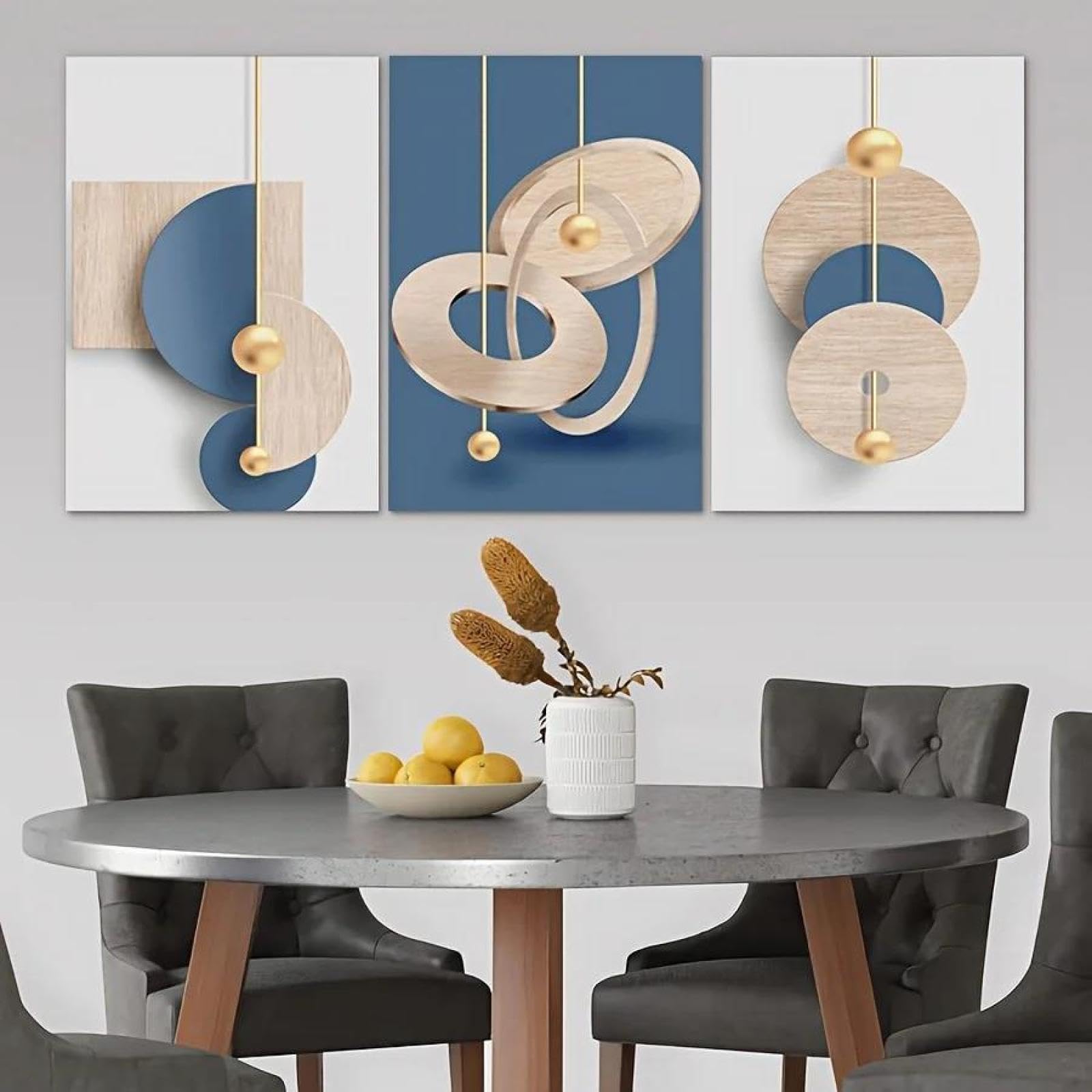 Yocheng 3pcs Abstract Murals, Canvas Illustrations -Perfect For Living Rooms & Bedrooms 50x70cmx3 No Frame