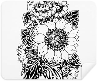 Sunflower Black White Flower Cleaning Cloth Screen Cleaner 2pcs Suede Fabric
