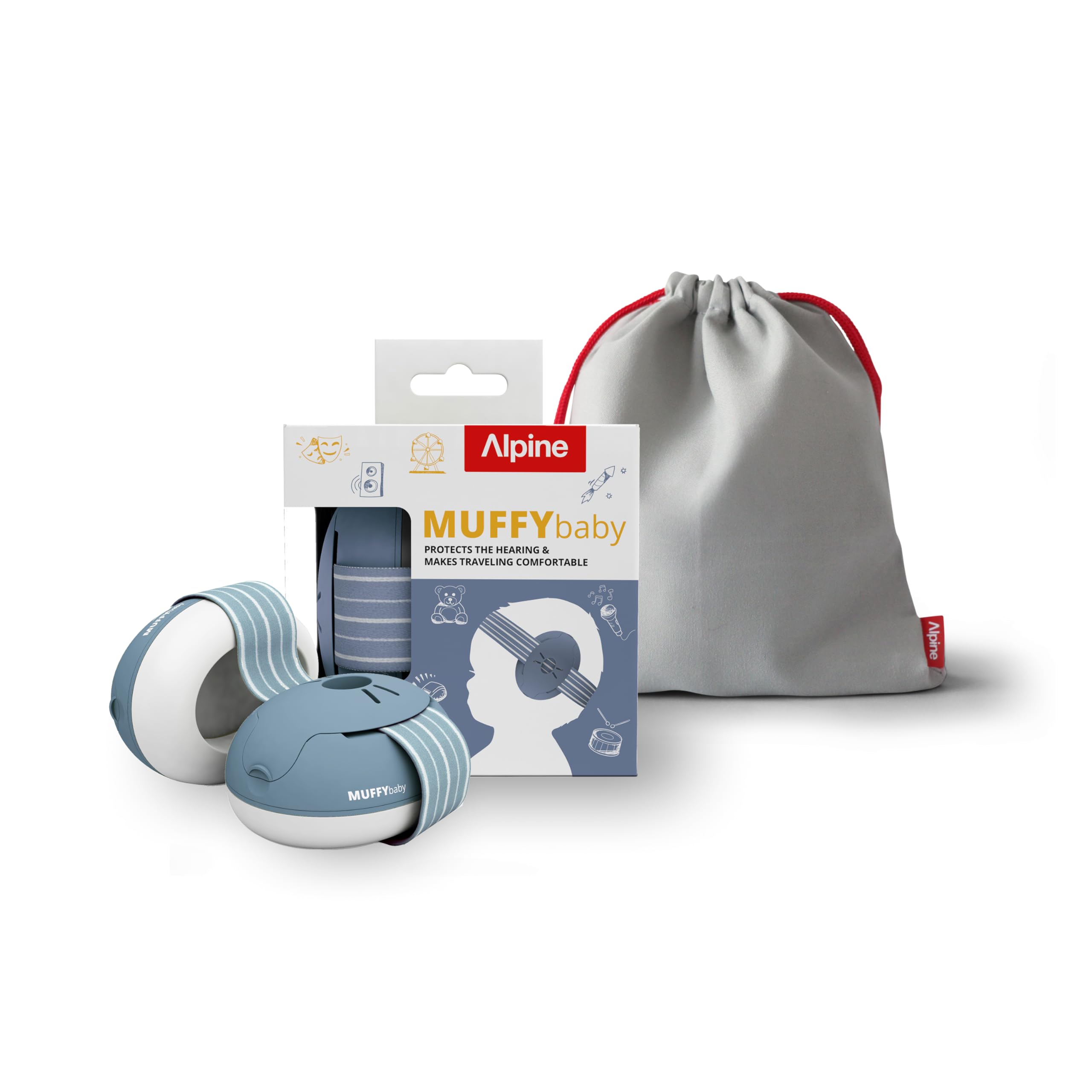 Alpine Muffy Baby Ear Protection for Babies and Toddlers up to 36 Months - CE & ANSI Certified - Noise Reduction Earmuffs - Comfortable Baby