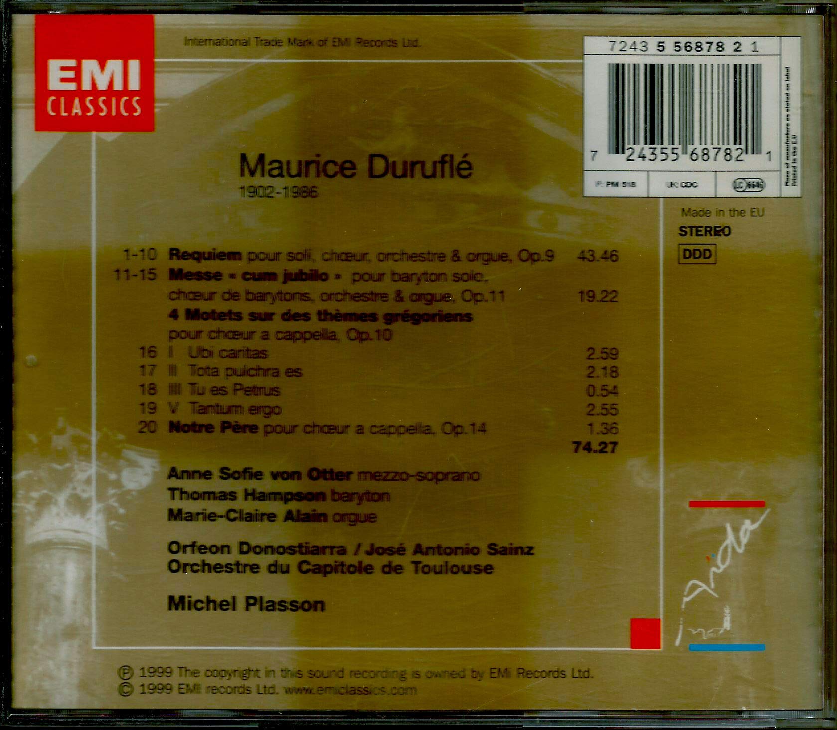 Duruflé Requiem / Messe "Cum Jubilo" / Motets