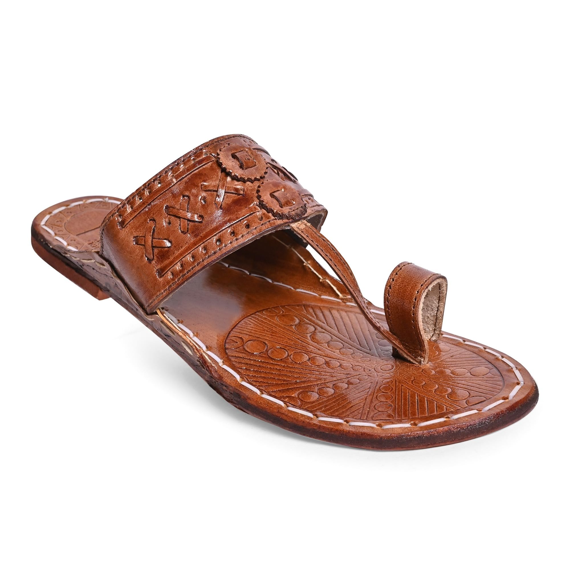 COUNTLESS STEPSKolhapuri chappal for men| kolhapuri slippers for men| kolapuri chapal men| leather slippers for men| leather chappal for men-E-PARENT A13