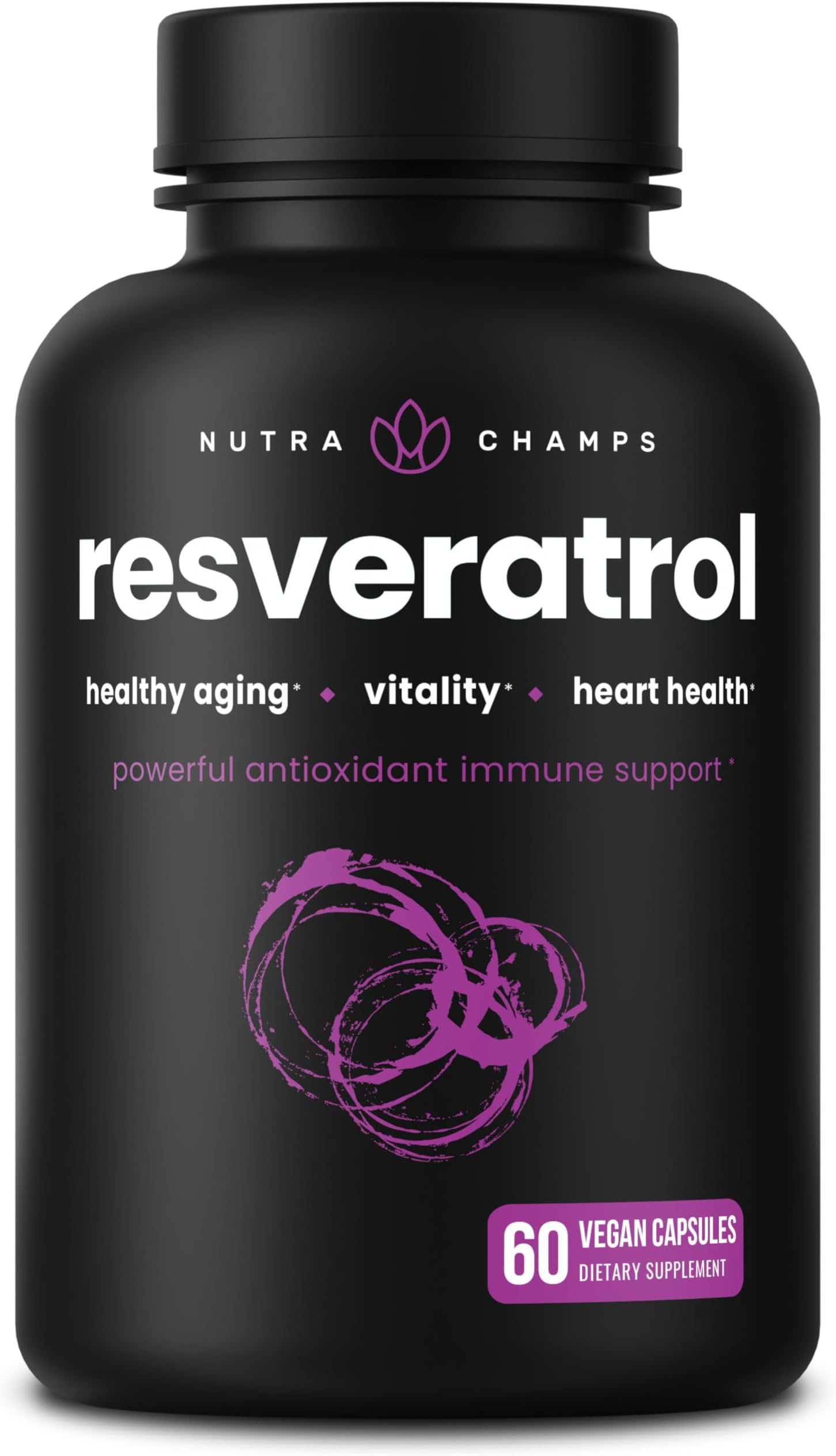 NutraChamps Resveratrol Supplement 60 Vegan Capsules
