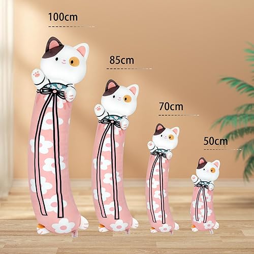 Miniatura 4 de 2 almohadas largas de felpa de gato, 28 pulgadas, gato negro de peluche, lindos peluches de gato kawaii, regalo para niños y niñas