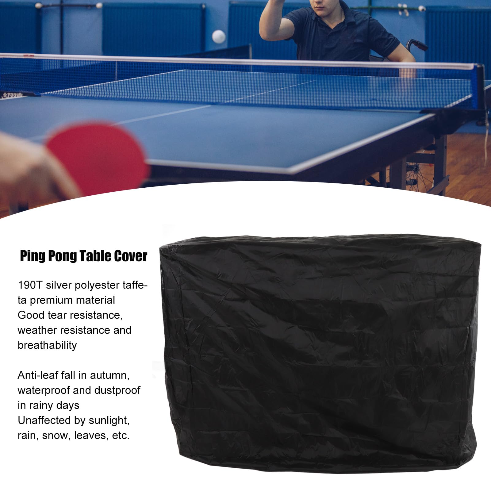Pingpongtafel stofhoes 190 zilveren coating waterdichte tafeltennishoes