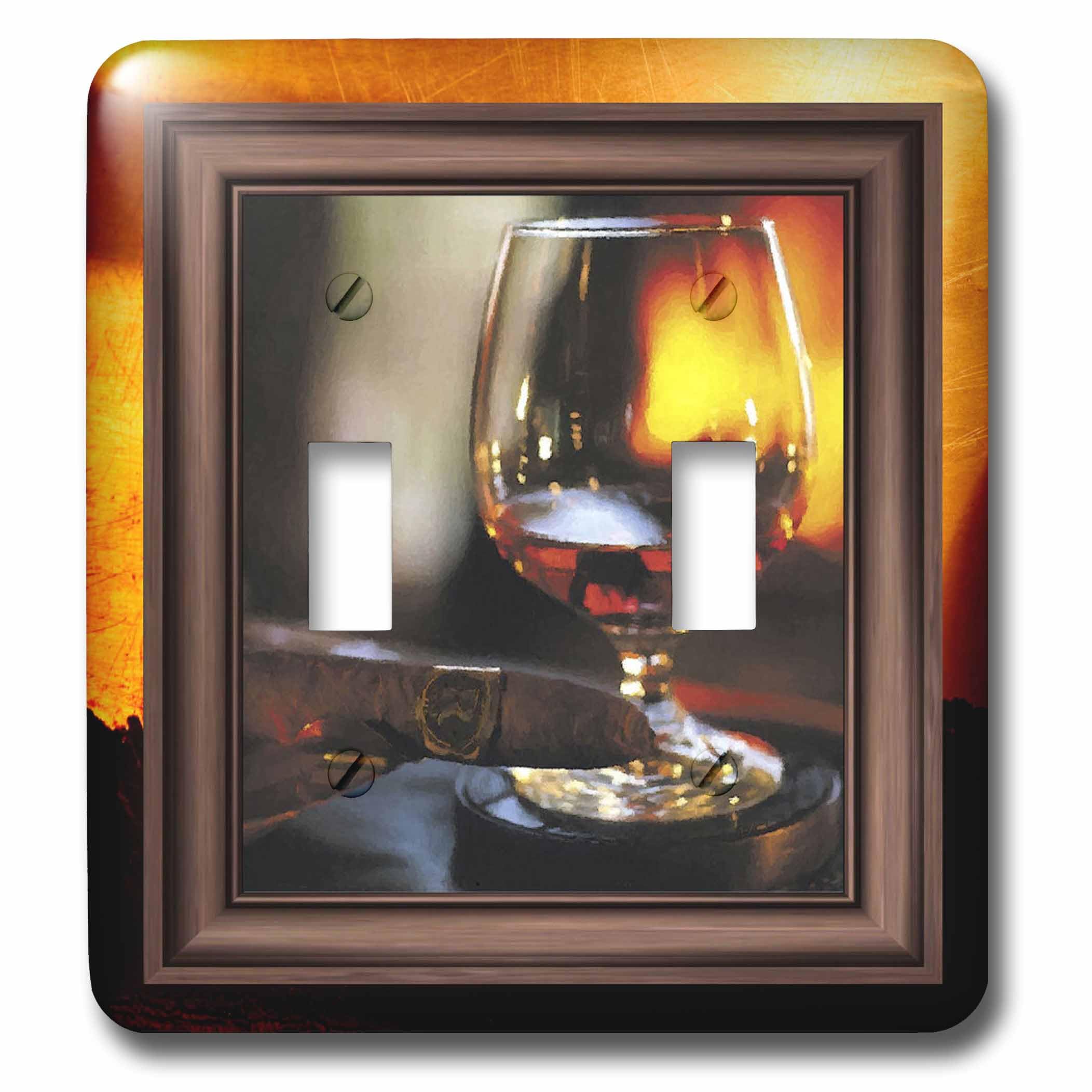 Cognac et cubain Cigar double interrupteur à bascule 3dRose lsp_21248_2 pour décoration murale