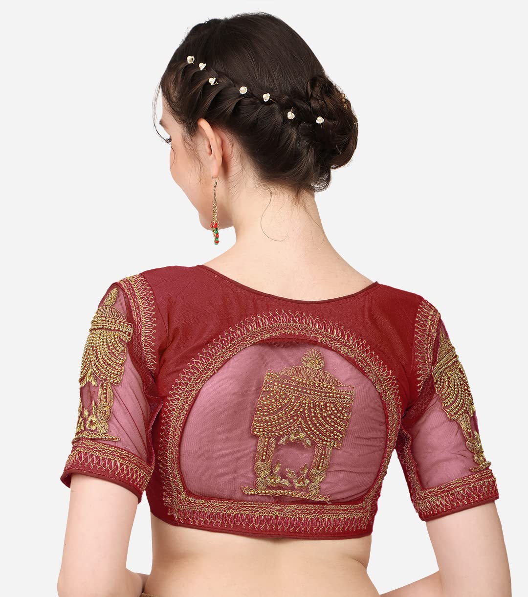 Vihu Fashion Blusa de media manga para mujer, multicolor, seda fantasma, estampado floral