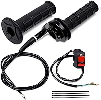 Vista 11 de Empuñaduras de mango de acelerador de 7/8 de 0.866 in con abrazadera de cable para interruptor de encendido y apagado para 50 cc, 90 cc, 110 cc, 125