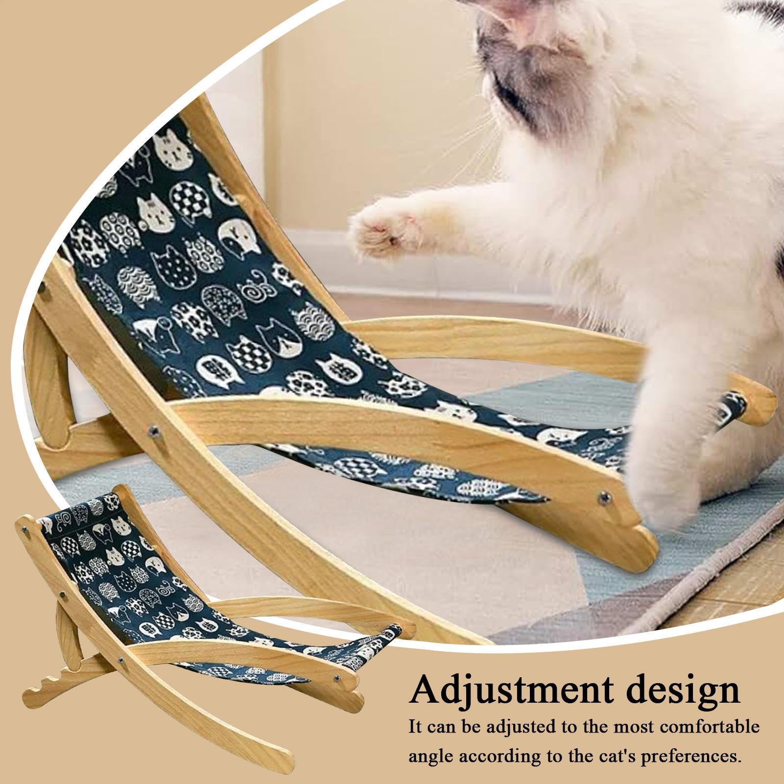 Katzen Kratzstuhl | Verstellbarer Hängematten Stuhl | Klappbare Möbel für Haustiere Wohnzimmer Schlafzimmer Terrasse Tierarztpraxis | Komfort Pet Chair Katzenbett