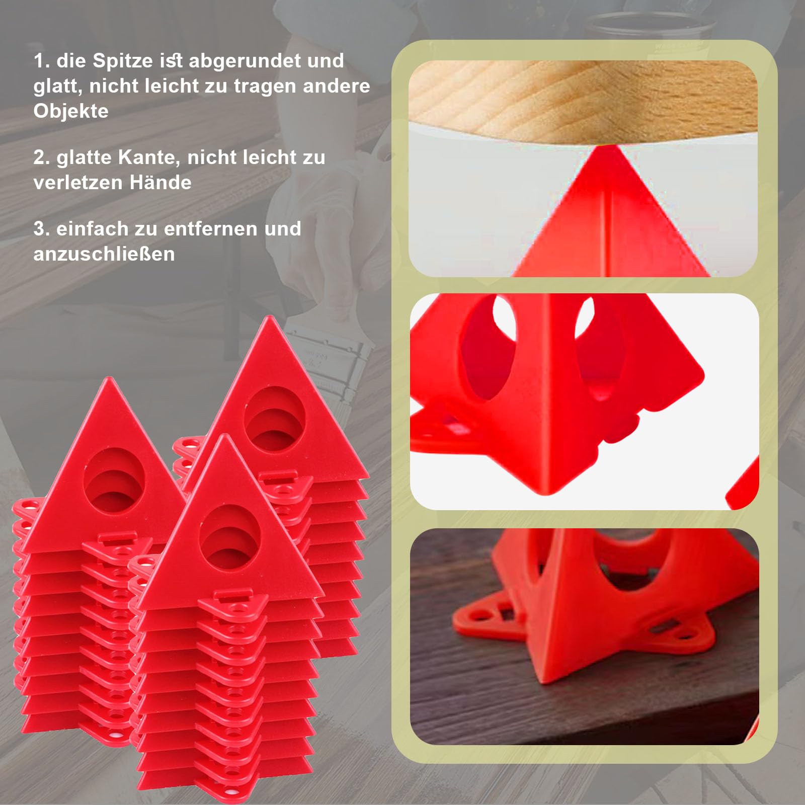 Supporti a Piramide 30 Pezzi Plastica Rosso per Verniciatura, Mini Cono Stand Set Artigianato