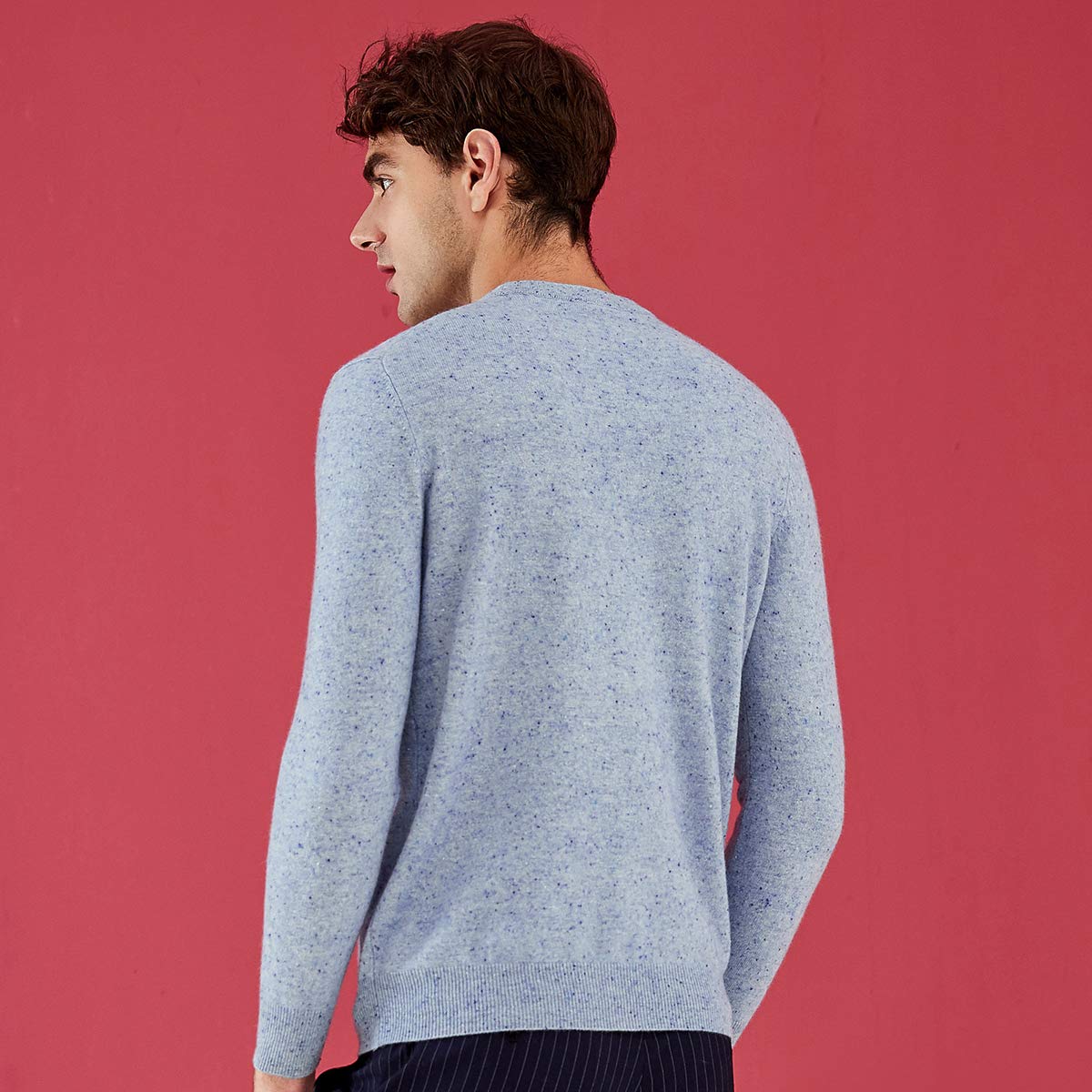 ZHILI Maglione Girocollo in Cashmere da Uomo