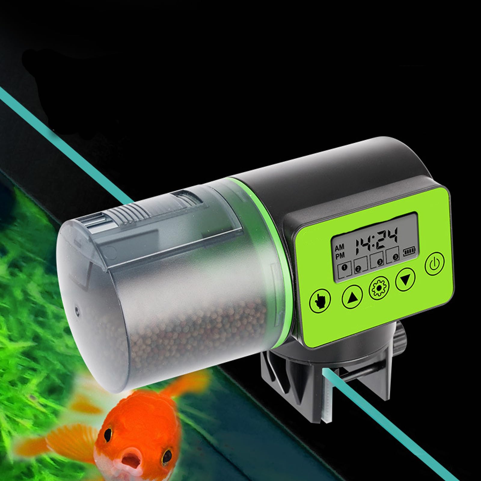 Smart Aquarium Mini Alimentatore Automatico per Pesci Alimentatori Automatici per Acquari per Pesci con Timer Dispenser per Alimenti per Animali Domestici