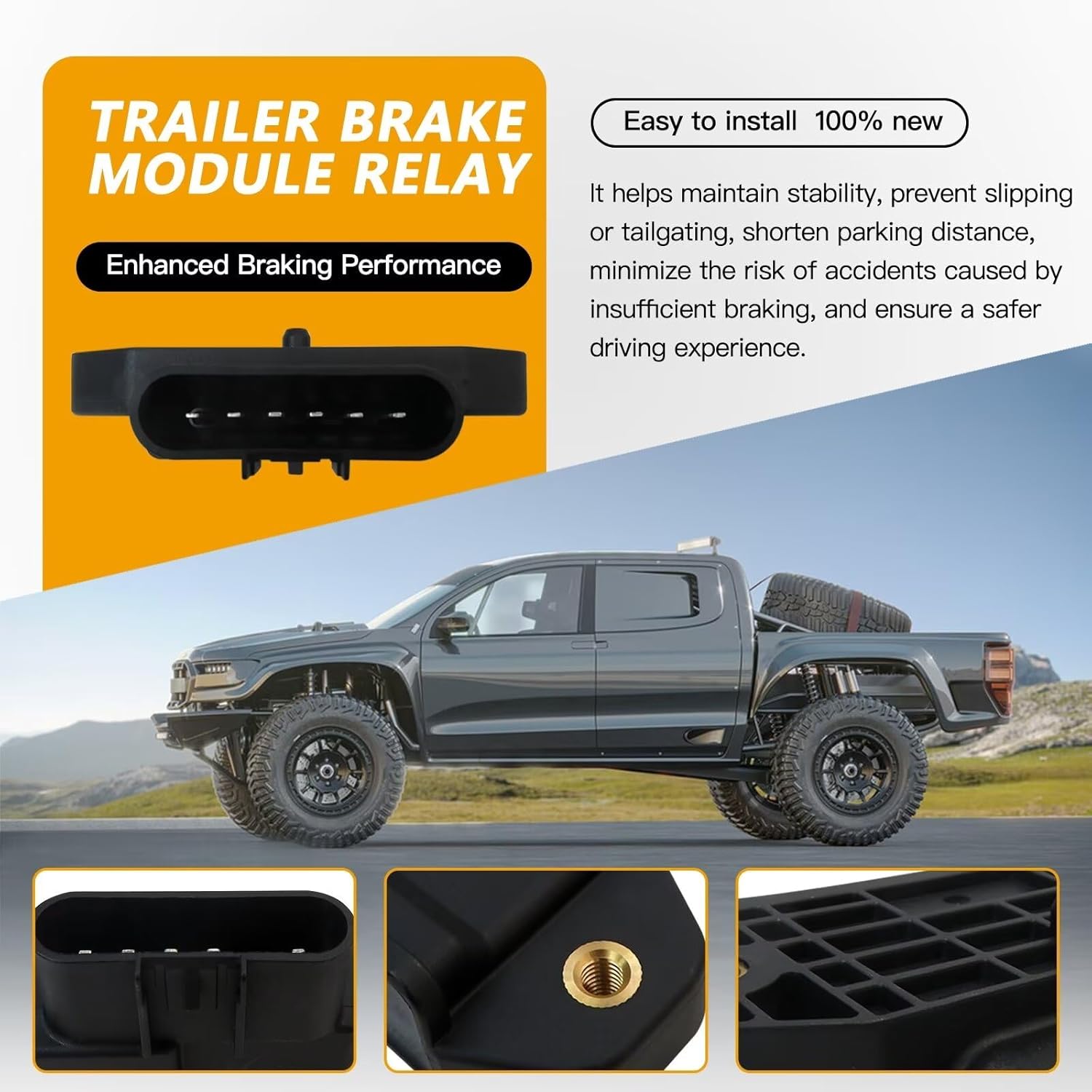 Trailer Brake Module Control Tow Relay Replacement for G*MC Sierra 2500/3500 HD 2007-2014, Replace for 20904439, 25792959, 15819418, 16267, Black