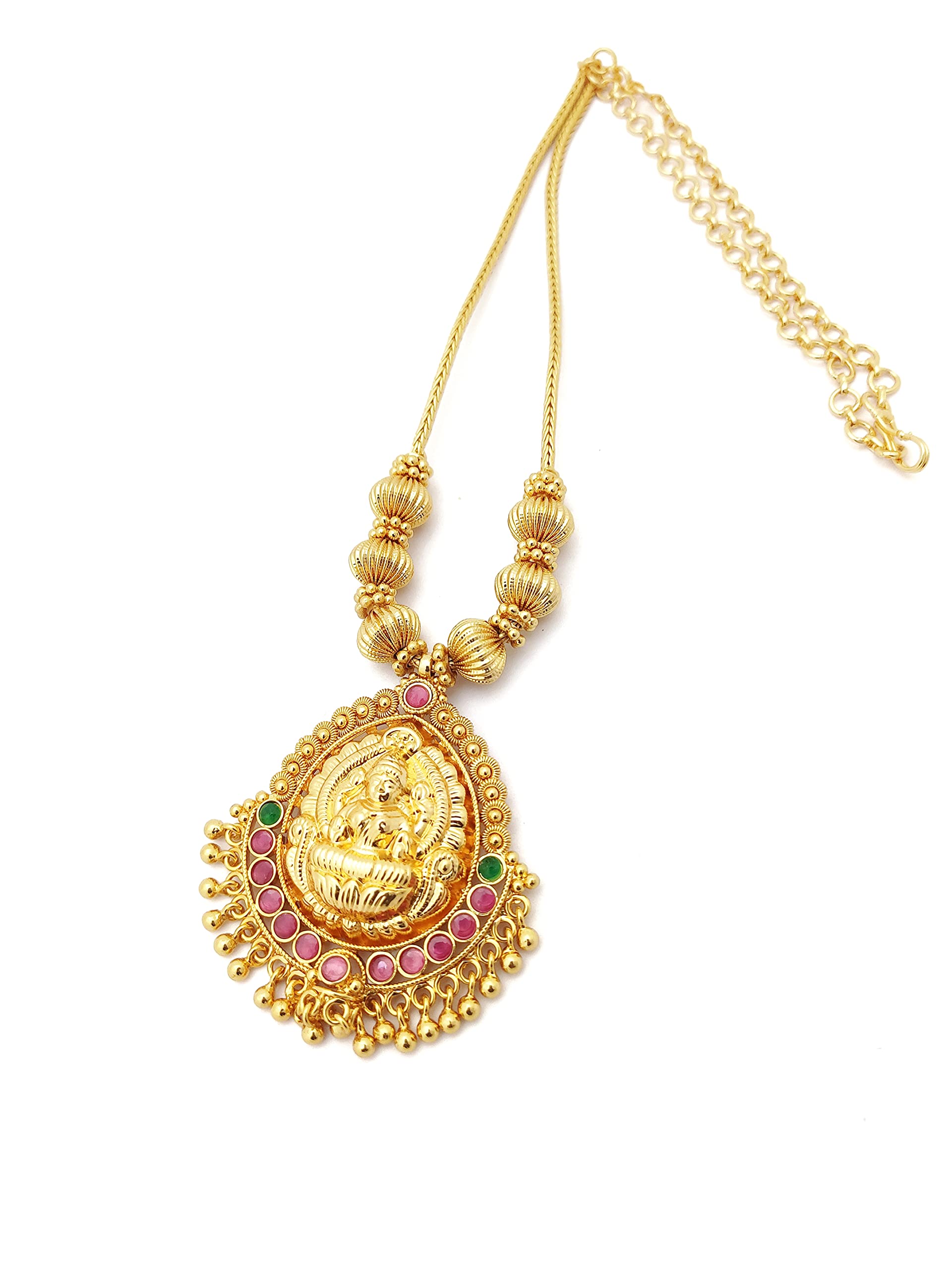 HANAA One Gram Gold Micro Plated Trendy Lakshmi Fashion Jewellery Necklace Short Chain for Women&Girls (B09B3ZFQ7C) Amazon Price History, Amazon Price Tracker