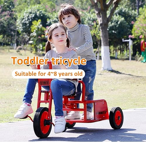 Miniatura 2 de WOGDKS Triciclo para niños triciclo con asiento del pasajero triciclo para niños pequeños a partir de 2 años marco de triciclo de acero equipo de