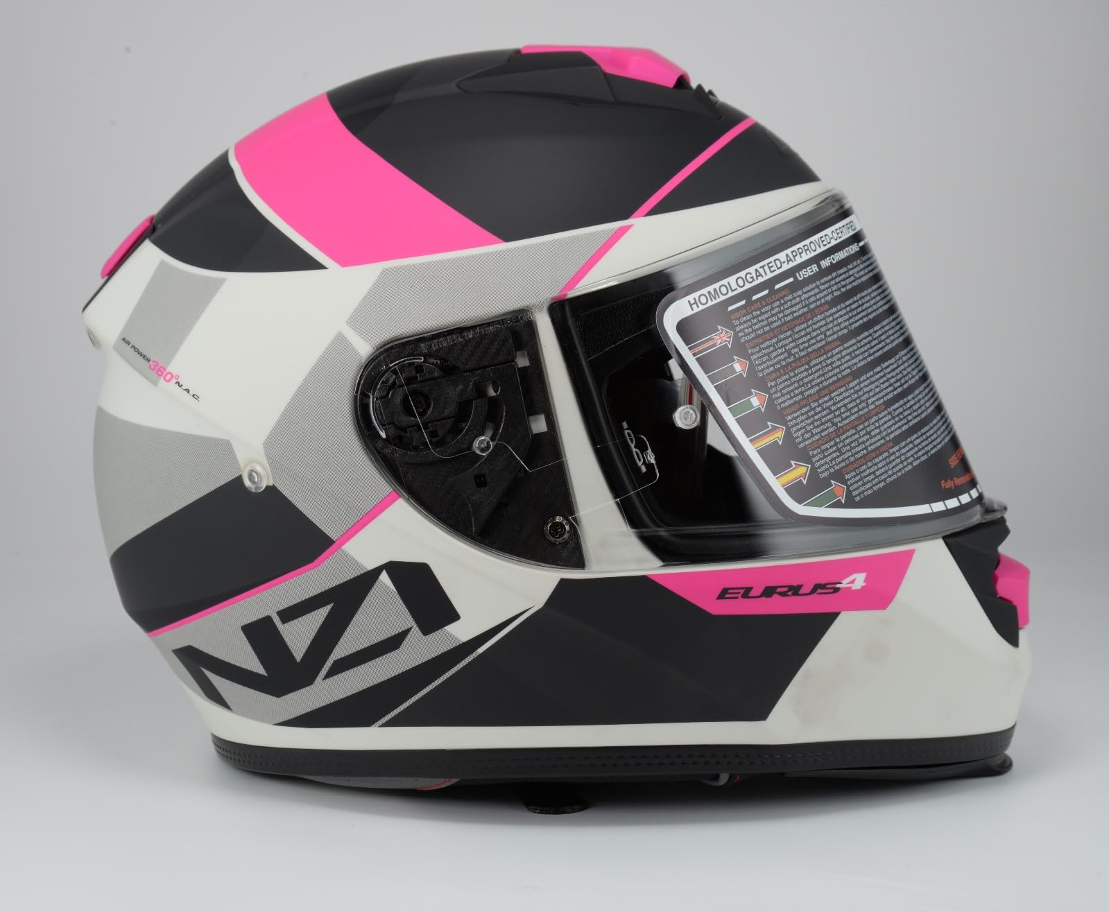 MC Casco NZI Integral para Moto Eurus 4 Vanguard Rosa Blanco Mate HOMOLOGACION 22.06 Talla S