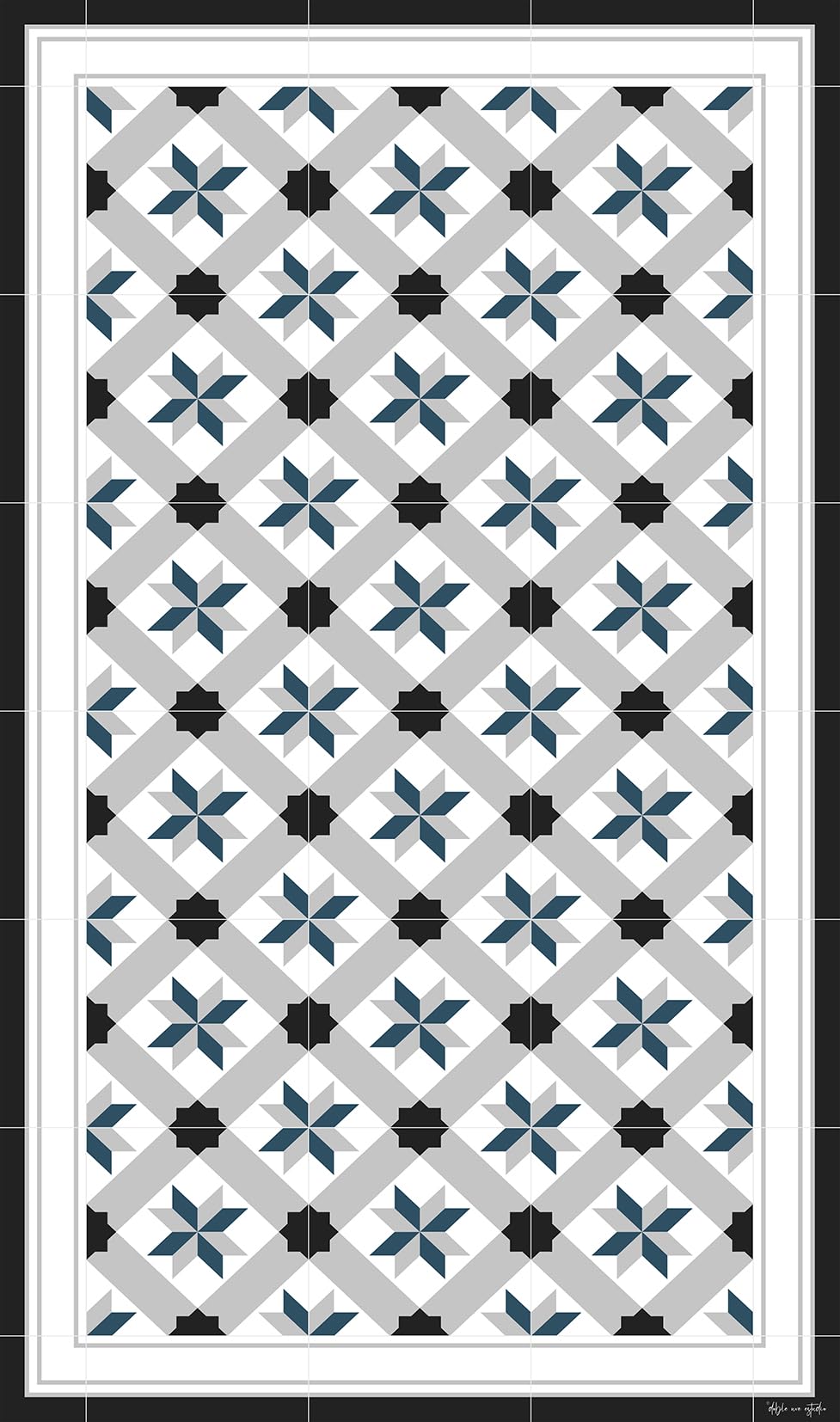DobleUve Estudio Tapis Vinyle 23 | Noire | 80x200 cm | Cuisine, Salon Antidérapant Antifongique Ignifuge | Enfants, Bain PVC