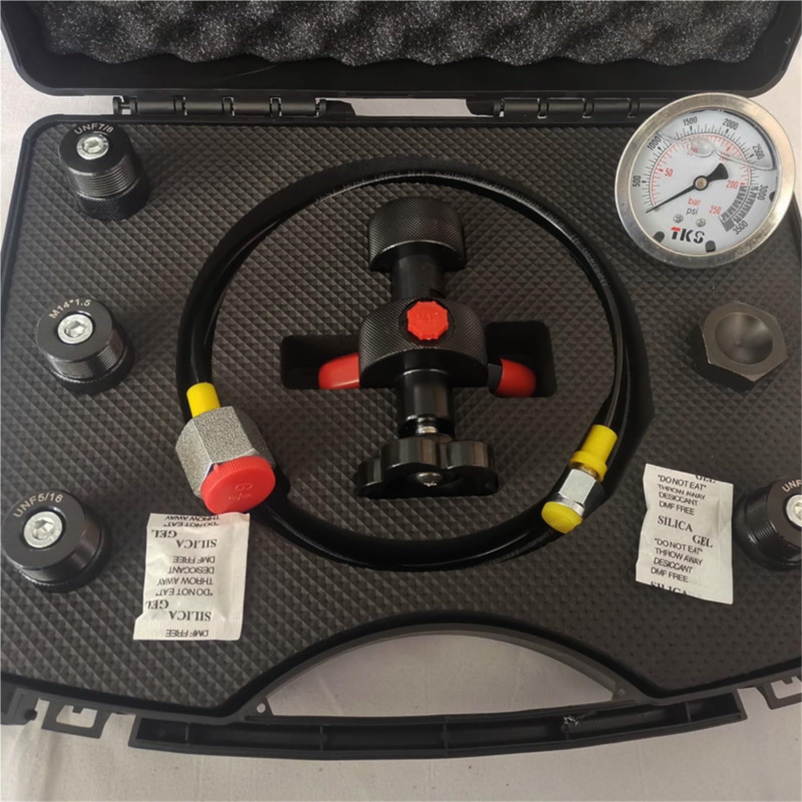 Kit di Strumenti di Ricarica per Tester di Pressione 1 manometro 4 adattatori di Tipo 25 Mpa 3600 PSI per manometro Digitale per azoto gassoso