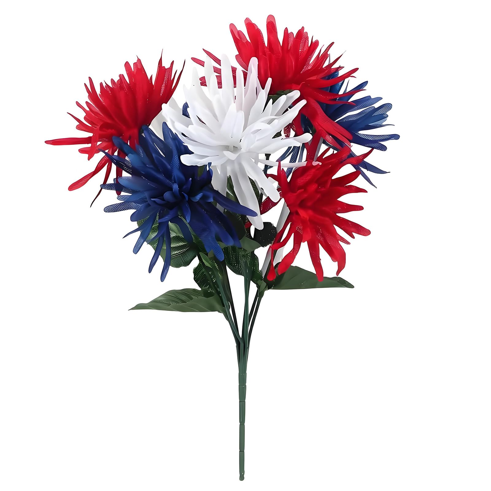 Hsyzygian Realistic Flower Arrangement for July Fourth Holiday Celebration Independence Day Silkflowers