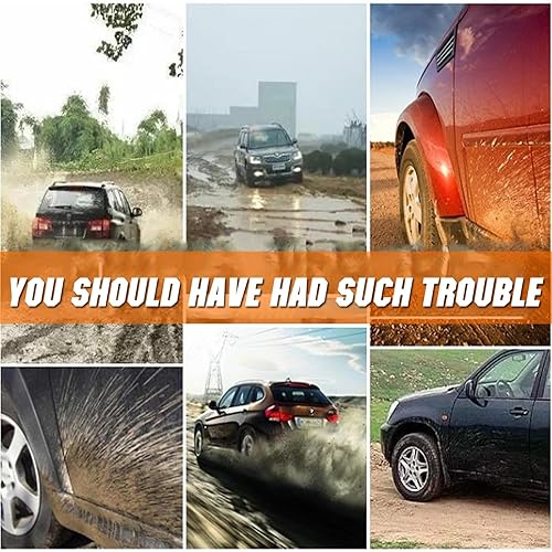 Miniatura 2 de Mini tamaño de goma suave coche universal aletas barro guardabarros para todo clima, se adapta a sedán, hatchbacks, accesorios exteriores negro +