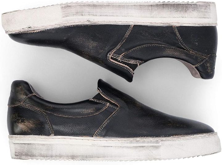 Bed|Stu Harry Mens Leather Sneaker, Black Handwash, 8  display picture 3