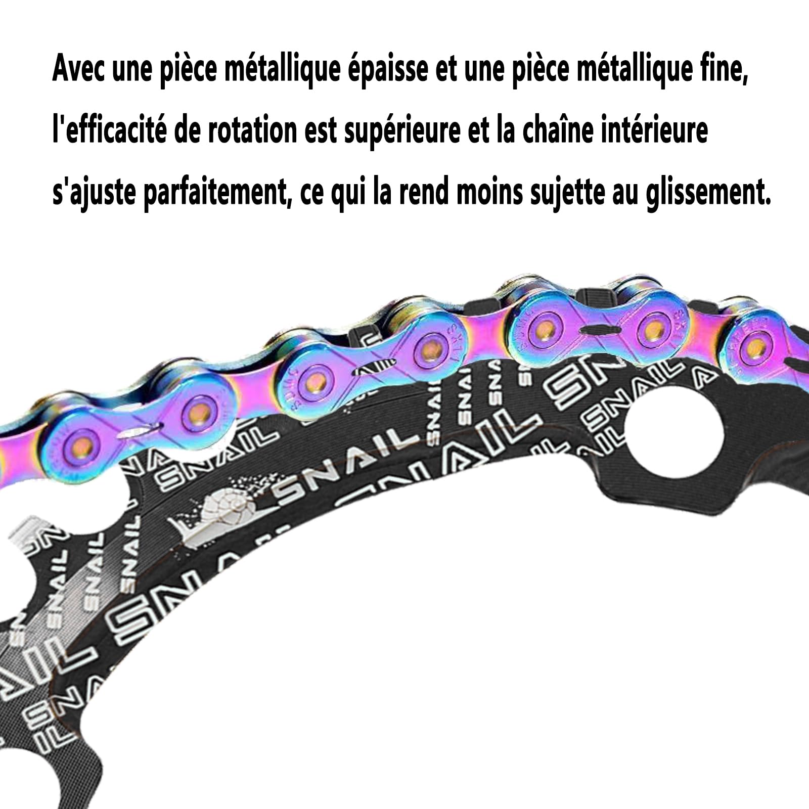 Plateau de vélo en Alliage d'aluminium 104 BCD 32T, 34T, 36T, 38T, Dents positives et négatives, Plateau de pédalier, avec 4 boulons de Fixation pour vélos de Route, VTT et BMX