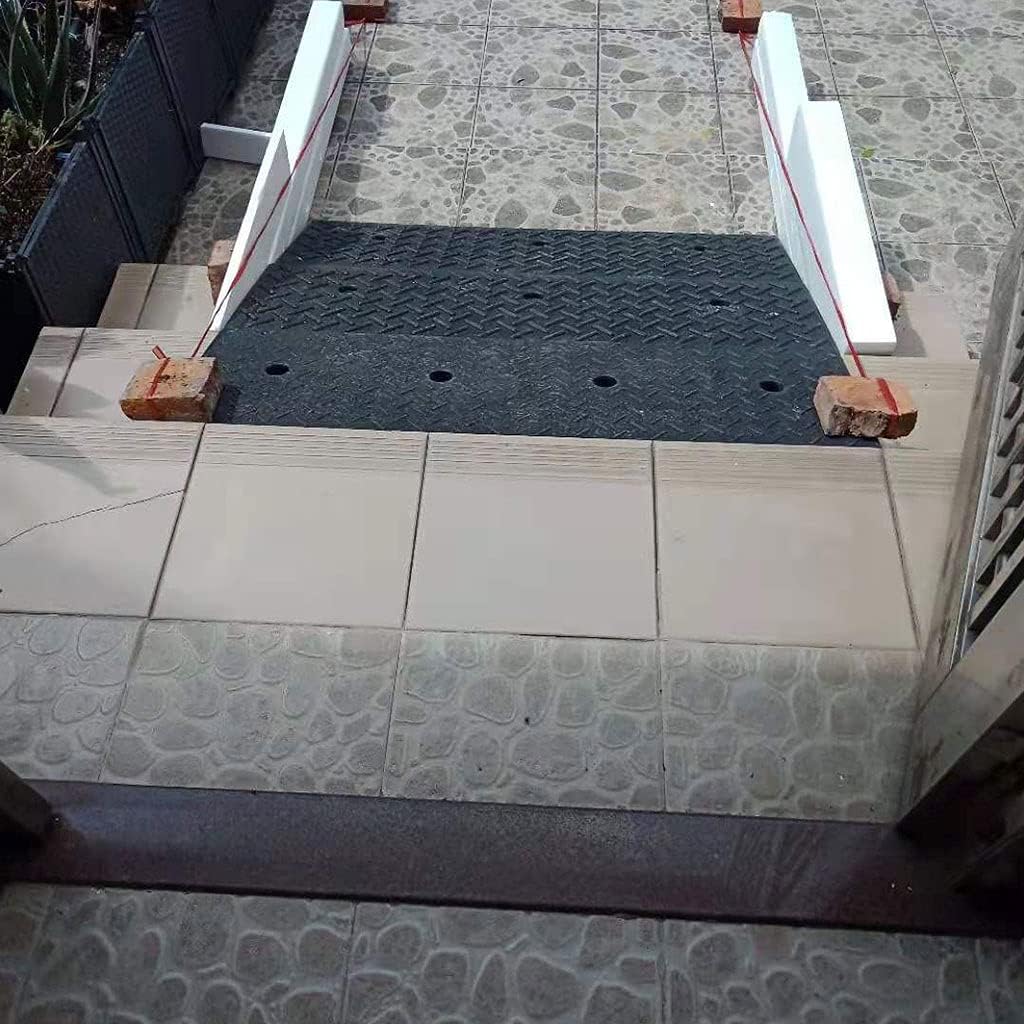 Home Portable Anti-Slip Wheelchair Ramp for 4-8cm Height Steps, Heavy Duty 11000 lb Load Capacity Threshold Ramps Car Curb Ramps, Black