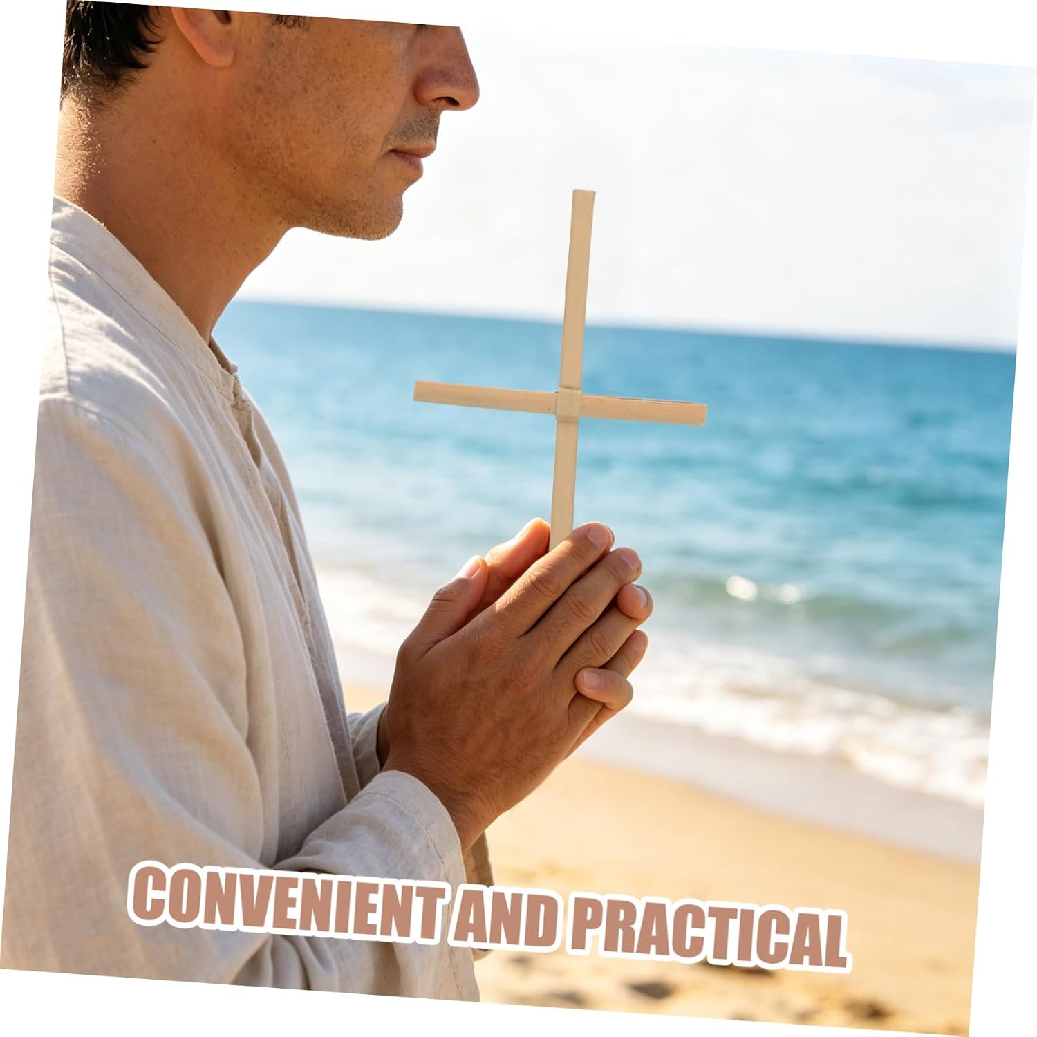3pcs Handheld Straw Cross 8.9x4.7 Inch Woven Rustic Religious Decor image 5