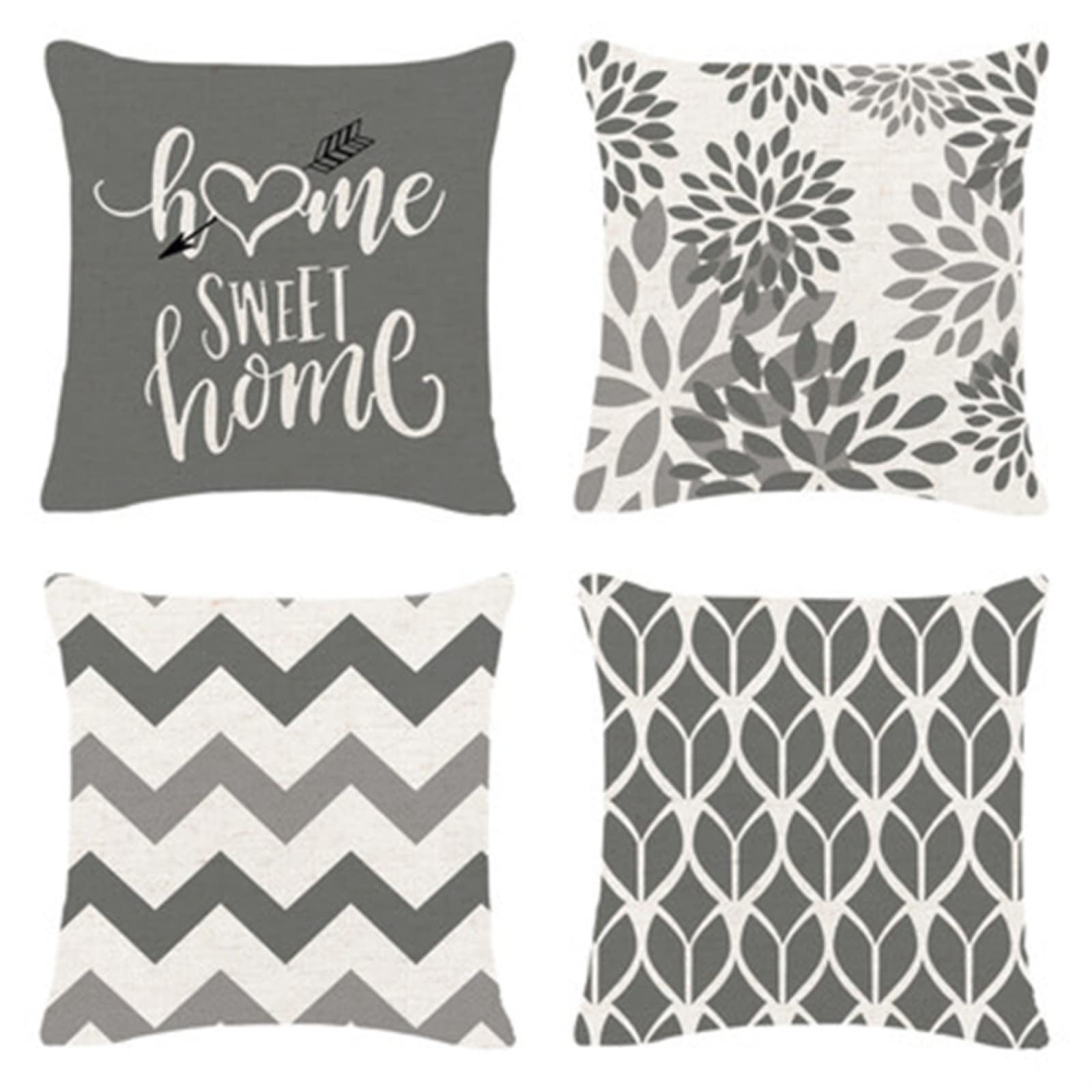 Housses de coussin d'extérieur imperméables gris 60x60 double face