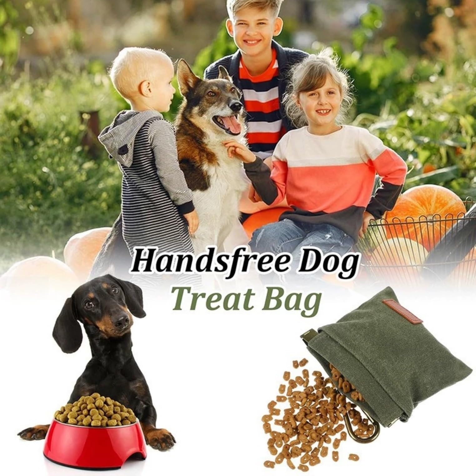 Sac à friandises portable en toile pour chiot
