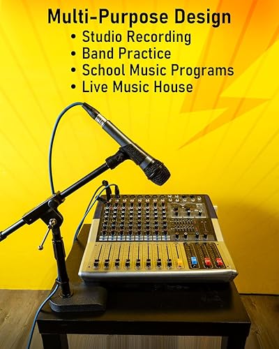 Miniatura 6 de Stage Rocker Soporte de micrófono ajustable de perfil bajo  SnareTom BottomBass (Kick) Drumtablero de mesa, altura ajustable, brazo telescópico de