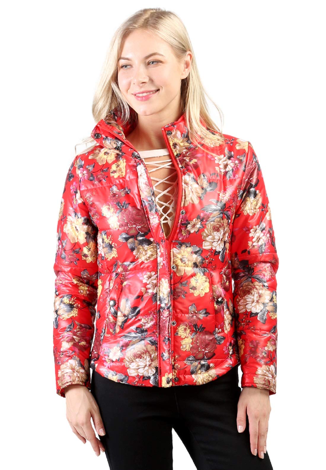 London RagHigh Neck Puffer Jacket Red