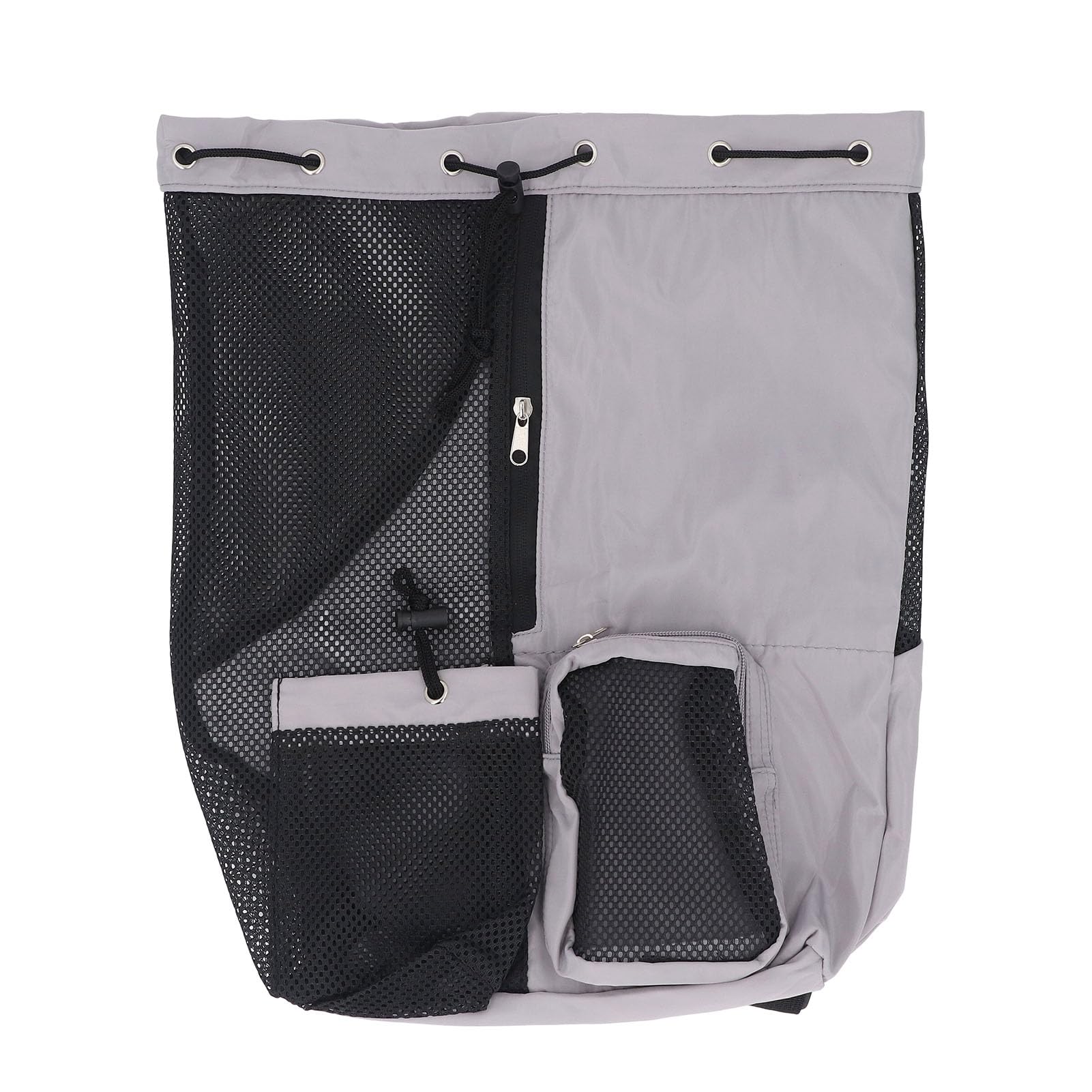 Gavigain Mesh Swim Bag Drawstring Nylon PVC Beach Backpack with Wet Dry Pocket for Swimming Water Sports Travel