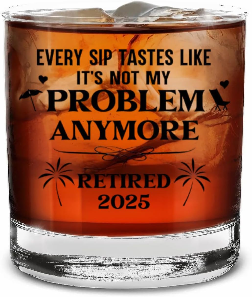 Every Sip Taste Like It's Not My Problem Anymore Whiskey Glass - Goodbye Coworker, Retirement Gift For Man, Gift Ideas For Him