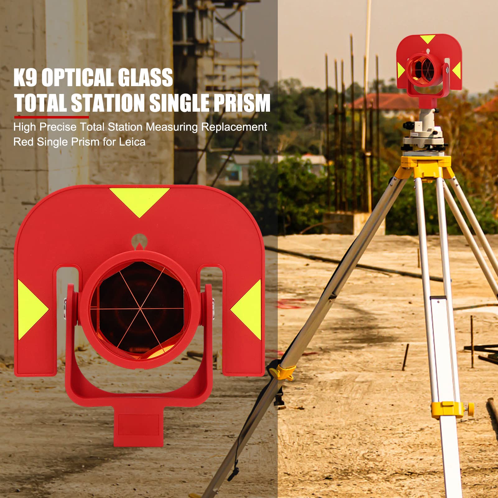 Reemplazo de prisma único EVTSCAN GPR111, con Soporte para estación total Leica, con vidrio óptico K9 y compensación constante de 0 mm, para vigilancia geodésica, construcción, ingeniería civil