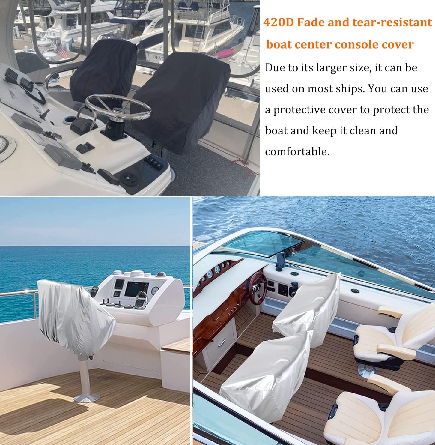 Boat Seat Cover 1 Pack Outdoor Waterproof Pedestal Pontoon Captain Boat Bench Chair Seat Cover 600 Denier Canvas Weather Protection Fishing Chair Protective Cover