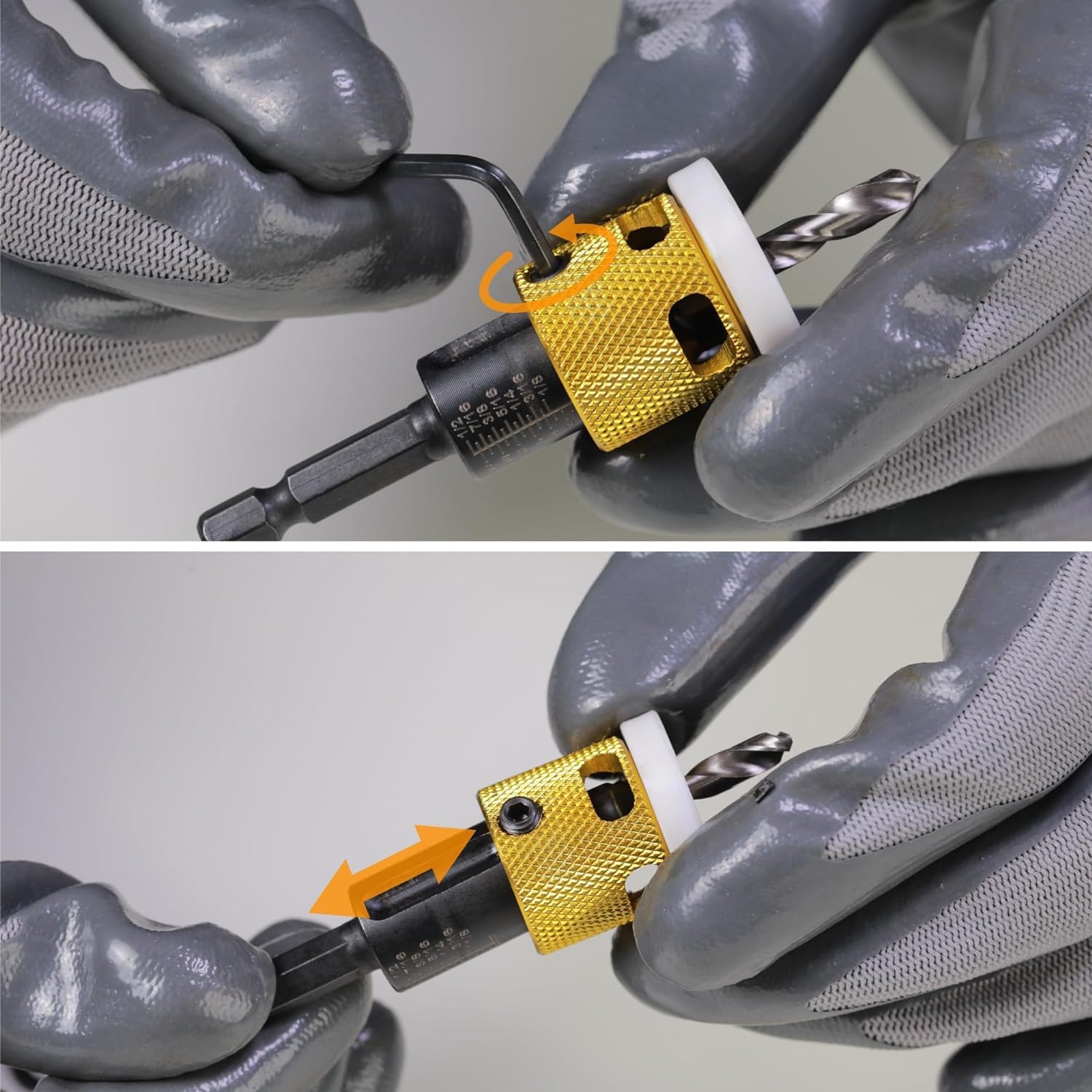 Set 3 Punte Svasatrici HSS M2 Per Legno - Con Arresto Profondità, Gambo Esagonale - Per Fori Precisi - Foto 7