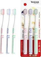 TOYADENT PRIME Escova de Dente para Adultos – Kit com 3 Unidades, Cerdas Macias, Para Viagem, Cores Variadas, Médio, Proteção Gengival
