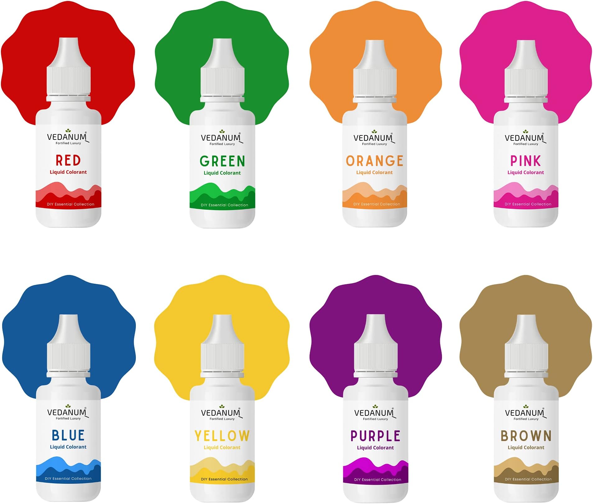 - DIY Premium Liquid Colors for Soap Making Non-Toxic Skin Friendly Pigments for Melt and Pour Bath Bombs Lotions (Pack of 8)