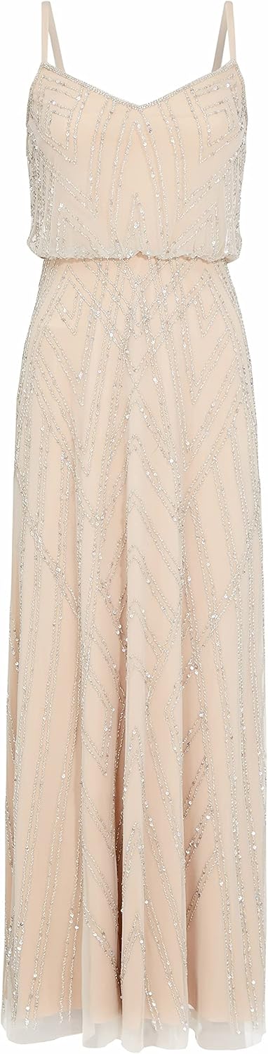 Adrianna Papell Womens Slvlss Blouson Beaded Gwn - Image 5