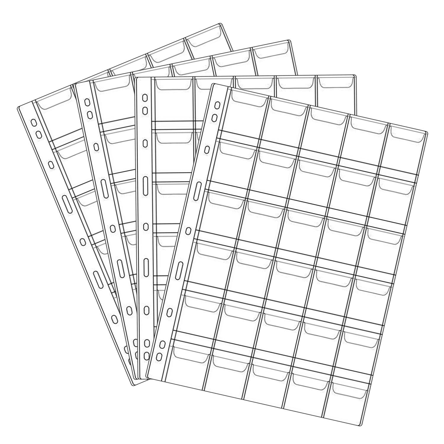 Amazon | Daswit 30ポケットコインページ プラスチックコインホルダー スタンプ コレクター用品 コインスタンプ 通貨コレクション |  金銭管理・会計用品 | 文房具・オフィス用品