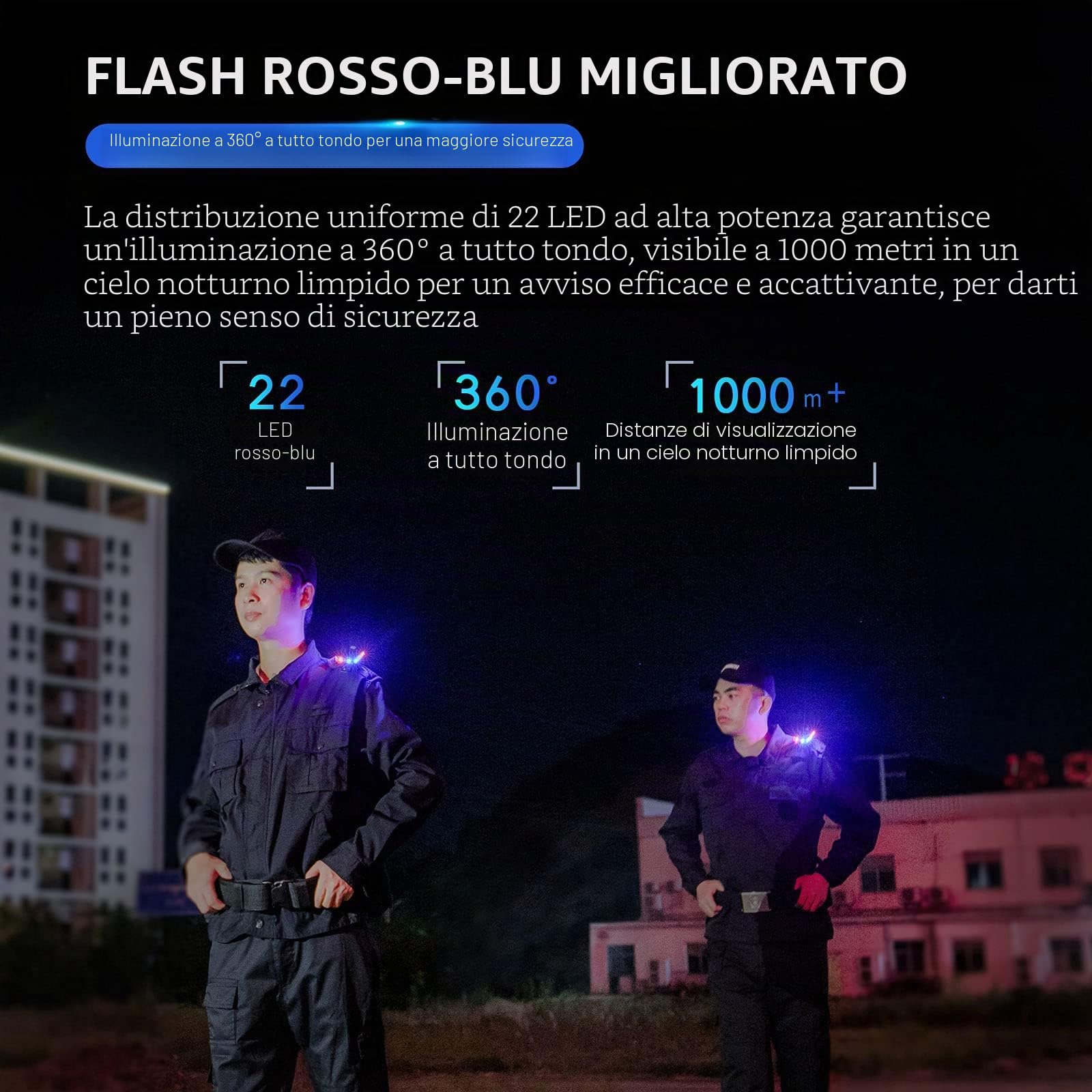 Nextorch Luci stroboscopiche di segnalazione a spalla a LED, ricaricabili, per polizia, con clip di sicurezza per soccorso all'aperto, indicazioni stradali, ciclismo, corsa notturna