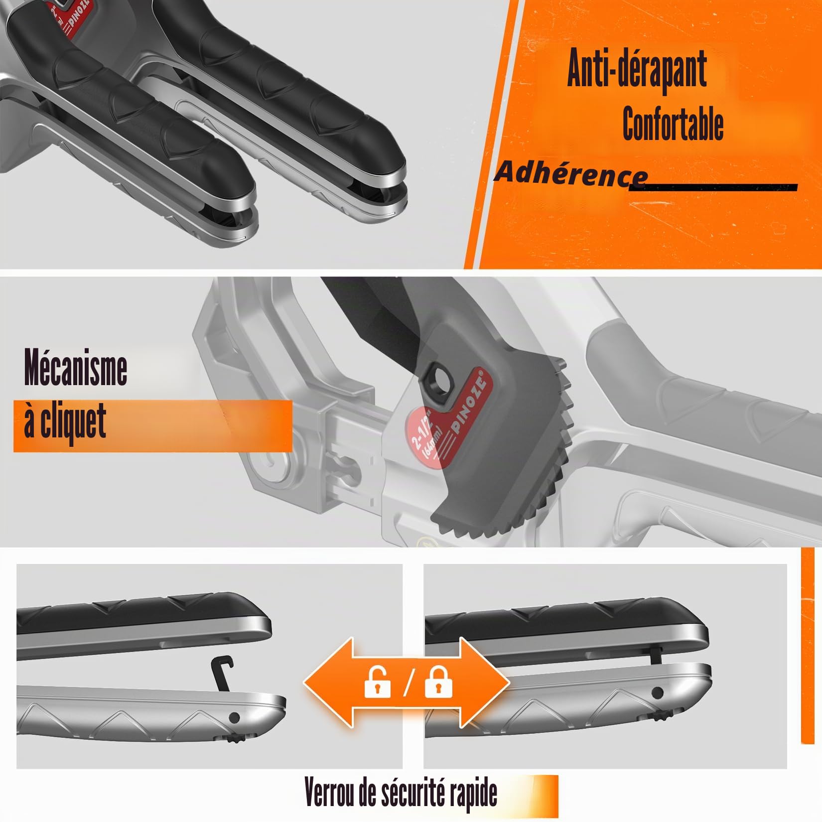 PINOZE Coupe-tuyau PVC, 3 vitesses réglables coupe jusqu'à 6,35 cm (2-1/2"), outil coupe-tuyau à cliquet robuste pour PVC, PPR, PE, PEX, tuyaux plastique et tuyaux de plomberie avec lame SK5 revêtue
