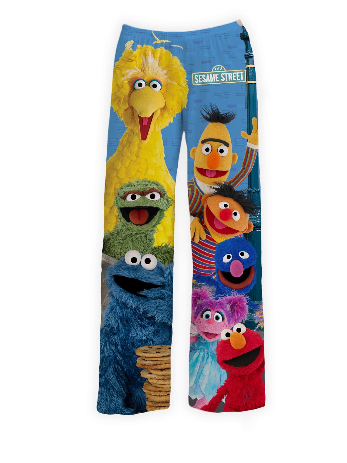 BRIEF INSANITY Sesame Street Character Pajama Pants for Men &amp; Women - Soft Loose-Fit Lounge Bottoms with Side Pockets