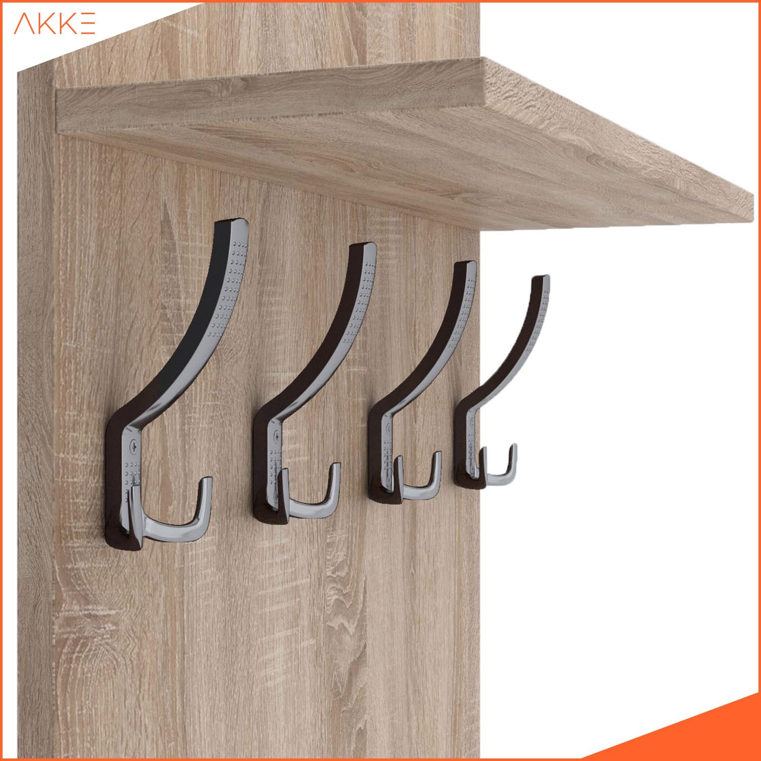 AKKE Maxi Appendiabiti Ingresso Moderno da Parete Muro Guardaroba 120cm x 60cm Sonoma/Chr.